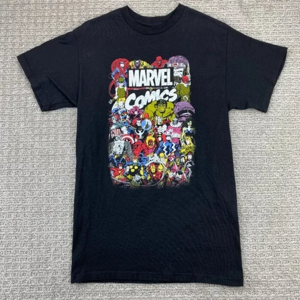 Marvel Comics Shirt Women Medium M Black Graphic Print T-Shirt MARVEL Characters